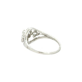 18k White Gold and Diamond Fancy Ring in size 5.5 and total gold weight of 1.91g